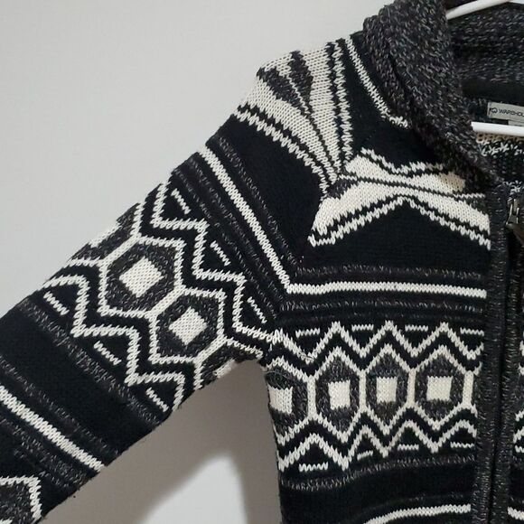 Warehouse One black and white small zip up cardigan - Picture 4 of 7